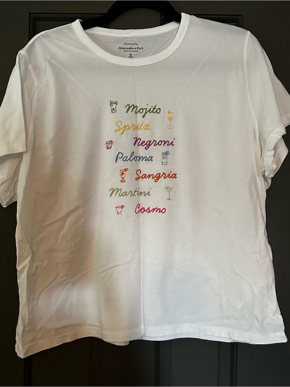 NWOT Abercrombie & Fitch White Embroidered Tee